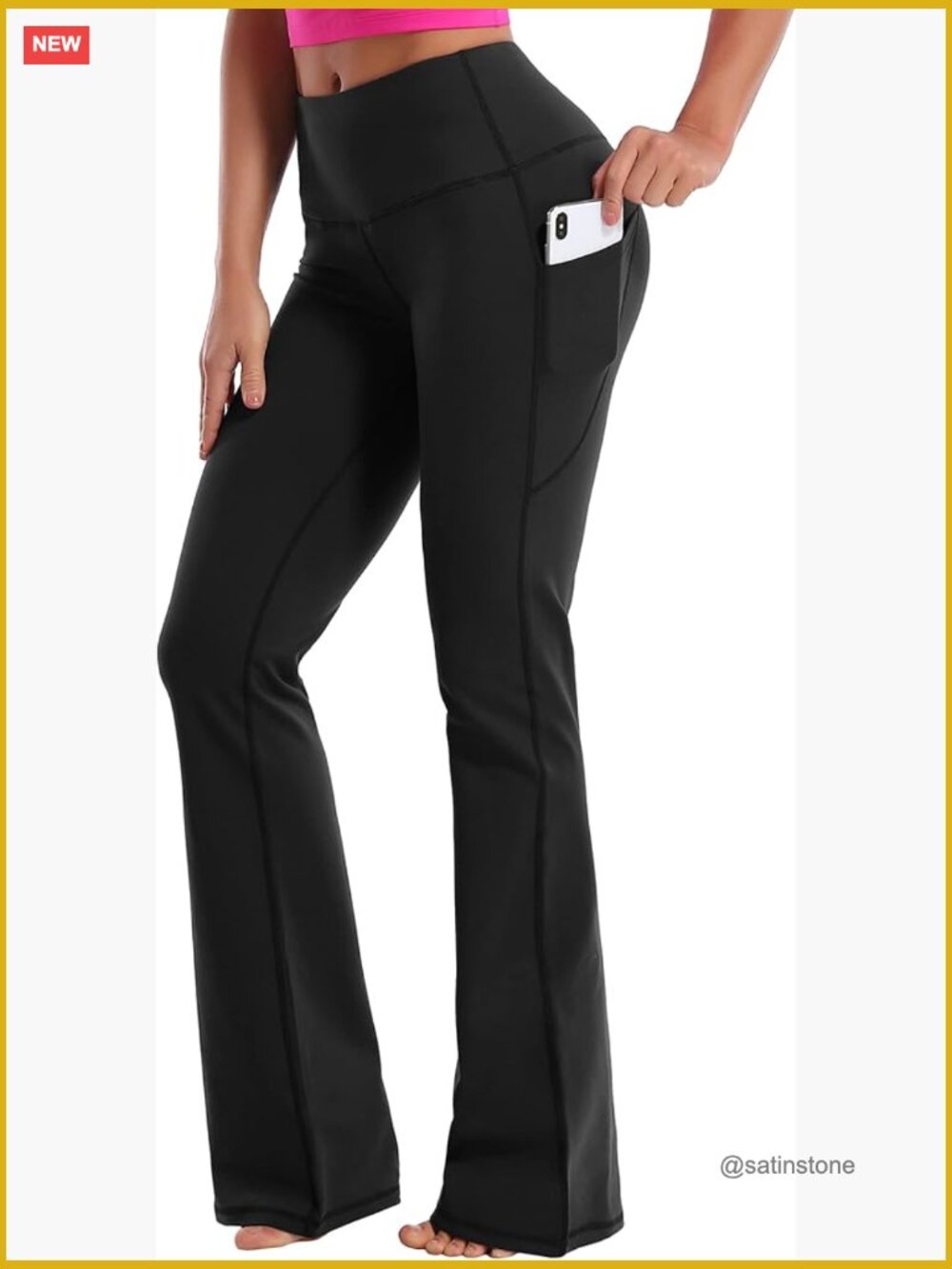 High Waist Bootcut Yoga Pants Tummy Control Workout Flared with Pockets